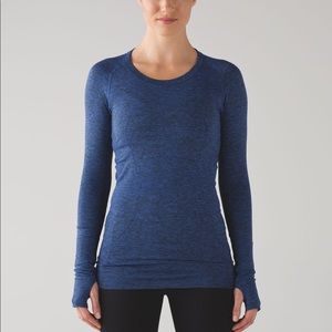 Lululemon Swiftly Tech Long Sleeve Crew Blue Black